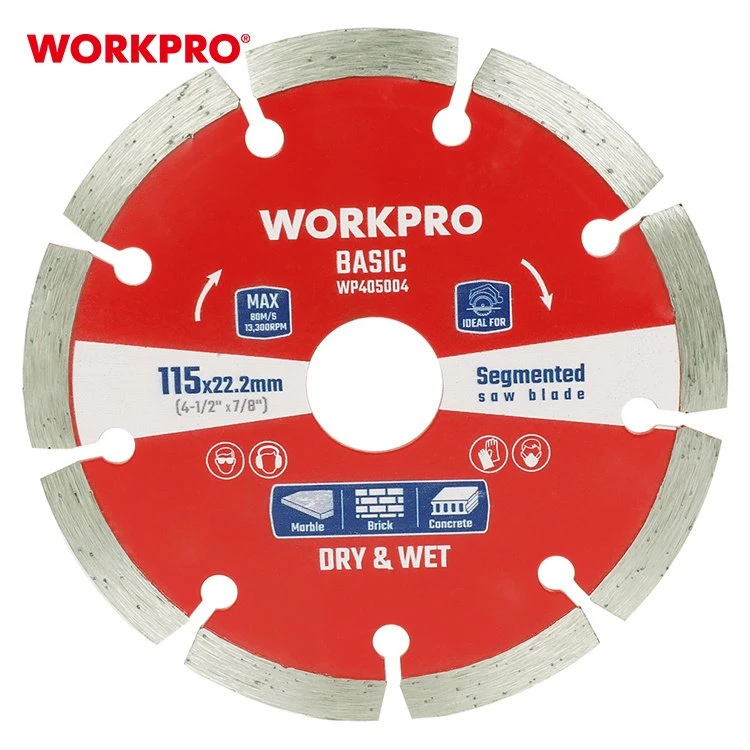 WORKPRO segmented saw blade with a red center