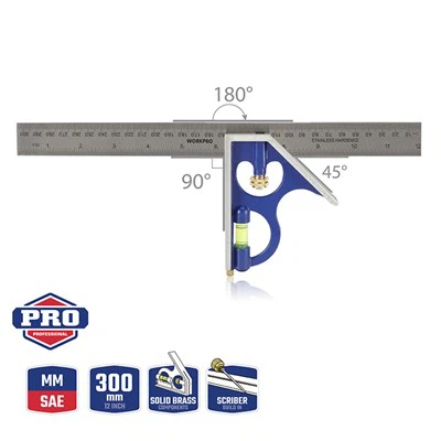 300mm (12 ") ALUMINIUM COMBINATION SQUARE